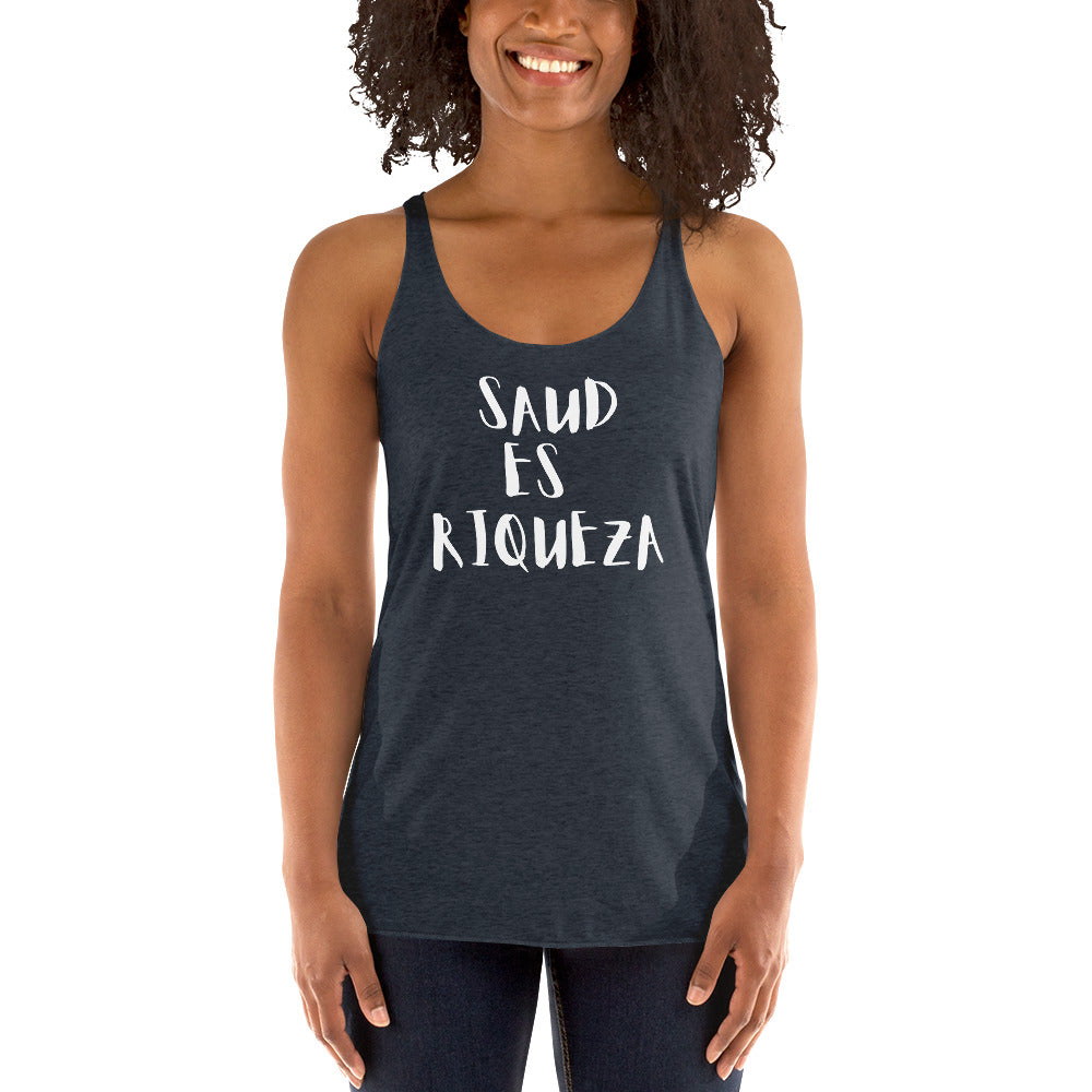 Salud es riqueza Women's Racerback Tank