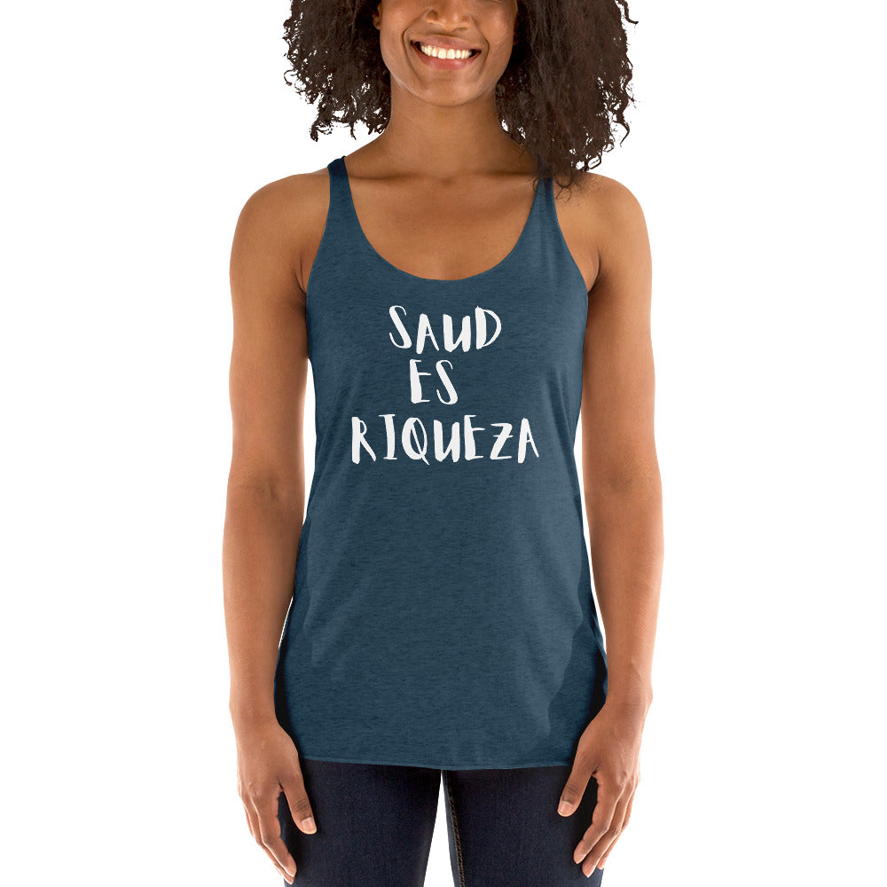 Salud es riqueza Women's Racerback Tank