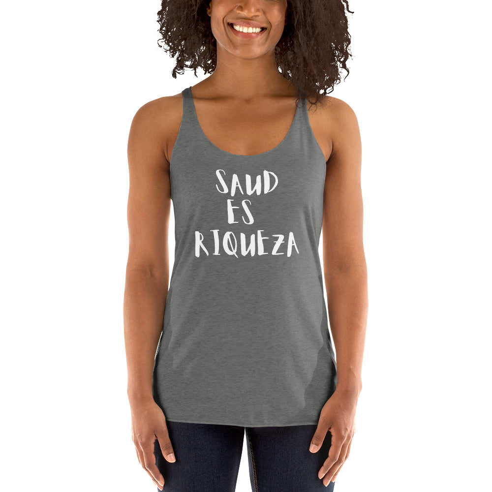 Salud es riqueza Women's Racerback Tank