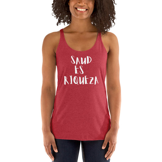 Salud es riqueza Women's Racerback Tank